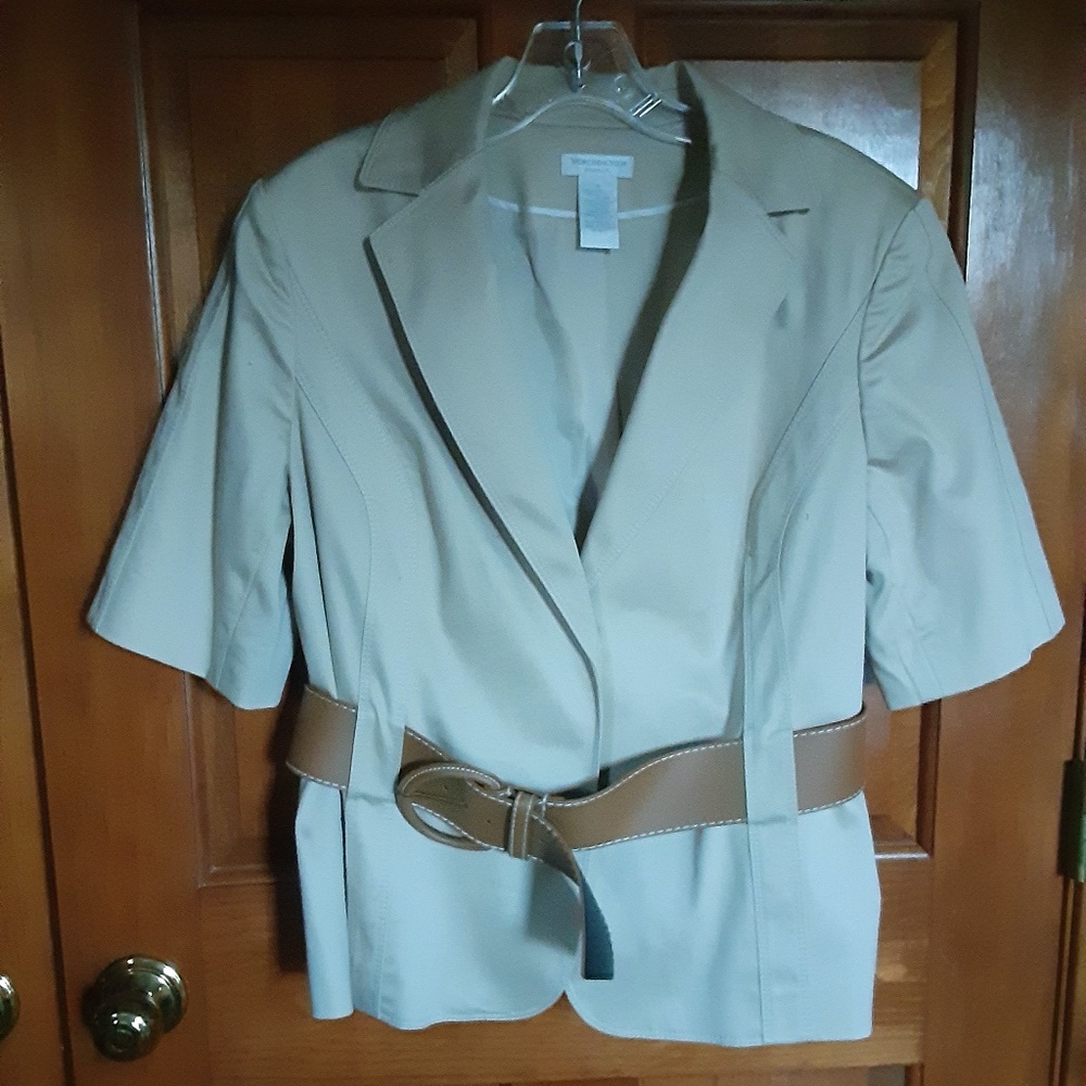 Worthington Stretch Tan Belted Lined Jacket